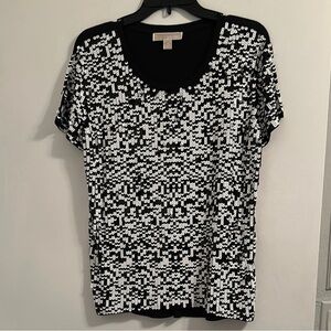 Michael Kors Black and White Sequin Women's Top
